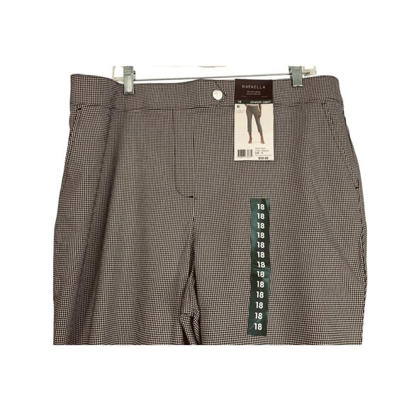 Rafaella Stretch Capri Pants Womens Size 18 Black White Elastic Waist High Waist - Picture 2 of 7